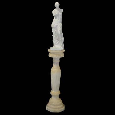 Lot 428 - Plaster cast model of Venus di Milo, on an alabaster pedestal