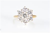 Lot 167 - A diamond floral cluster ring, seven brilliant...