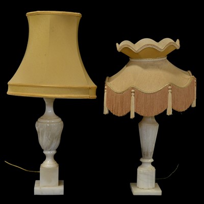 Lot 423 - Two alabaster table lamps