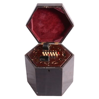 Lot 127 - Rosewood concertina, by Campbell's Glasgow, in case