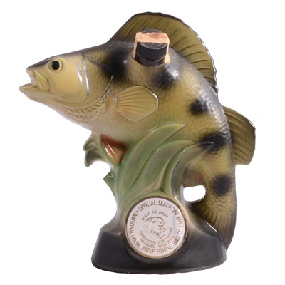 Lot 47 - 1980s Jim Beam Whiskey 'Pretty Perch' fish decanter, with contents