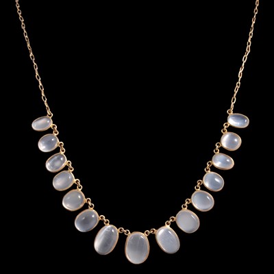 Lot 258 - Two moonstone necklaces.