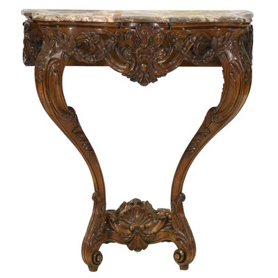Lot 249 - French carved walnut console table