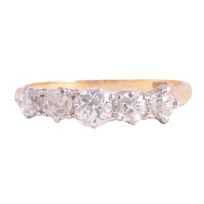 Lot 82A - A diamond five stone ring.