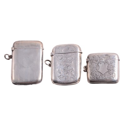 Lot 112 - Three silver vesta cases