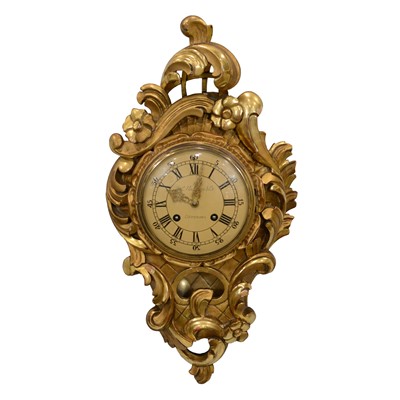 Lot 143 - Swedish gilt gesso cartel clock