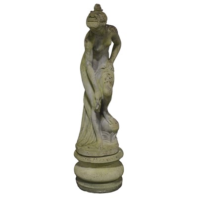 Lot 445 - Cast reconstituted stone garden statue, bather
