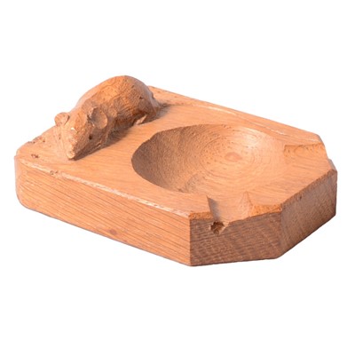 Lot 16 - Robert "Mouseman" Thompson of Kilburn, a carved oak ashtray