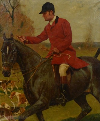 Lot 225 - George Paige, Portrait of a hunstman and hounds