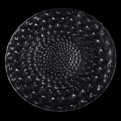 Lot 20 - Lalique, a 'Cactus' frosted glass plate (pre-1945) and a powder box qnd cover (post-1945)