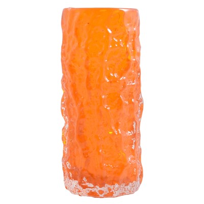 Lot 34 - Geoffrey Baxter for Whitefriars, a cylindrical 'Bark' Textured Series vase, pattern 9690