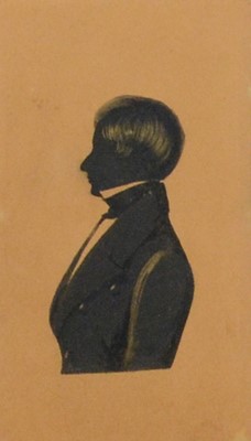 Lot 158 - Two pairs of portrait miniatures and a silhouette