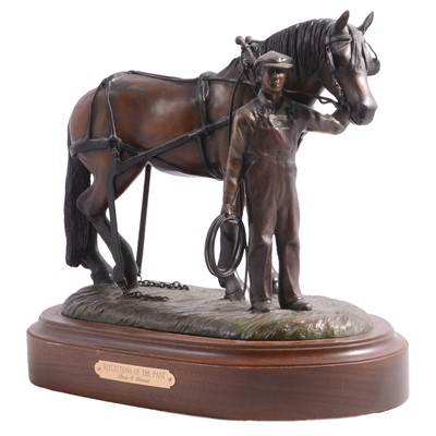 Lot 60 - Linda Stewart (American), 'Reflections of the Past' an equestrian bronze group