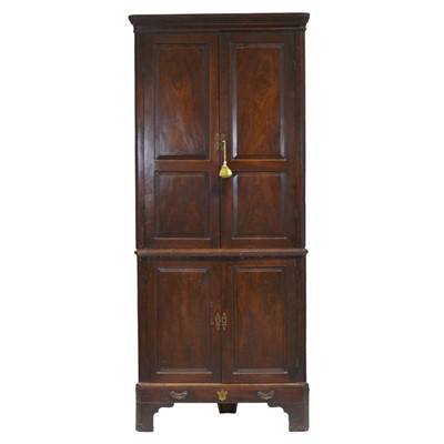 Lot 226 - George III mahogany freestanding corner cupboard
