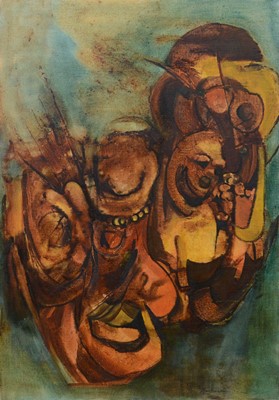 Lot 200 - Eugeniusz Markowski, (Polish, late 20th/ 21st century) Abstract with masks