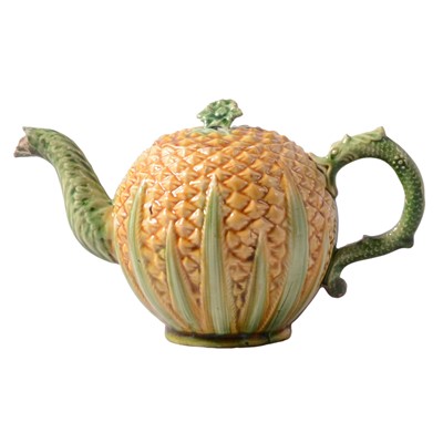 Lot 2 - Whieldon type earthenware pineapple teapot