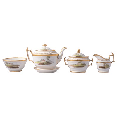 Lot 3 - English porcelain four piece teaset