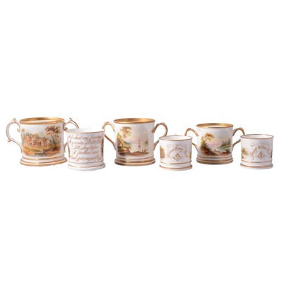 Lot 5 - Six Victorian Staffordshire mugs
