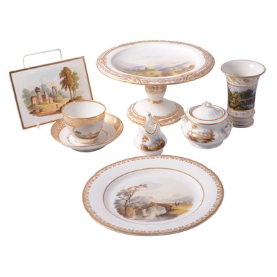 Lot 4 - Set of six 19th Century porcelain cups and saucers, and other similar ceramics