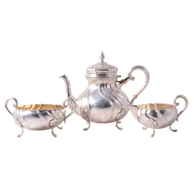 Lot 129 - Danish three-piece silver tea service