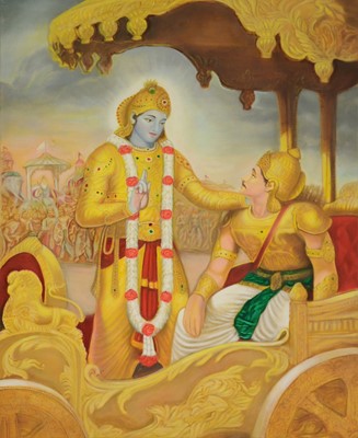 Lot 141 - Sarup Singh Dhandia MBE, two depictions of Hindu teachings