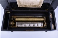 Lot 97 - Swiss musical box, playing eight airs, printed...