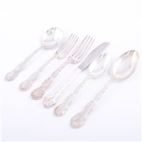 Lot 116 - Six place setting of American sterling silver...