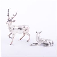 Lot 122 - Cast silver model of a stag, I.B.B.,...