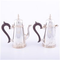 Lot 139 - George I style silver coffee pot and matching...