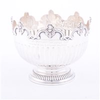 Lot 152 - Victorian silver Montieth-shape rose bowl,...