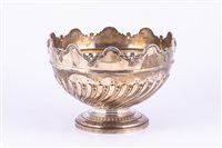 Lot 153 - Victorian Montieth-shape pedestal punch bowl,...