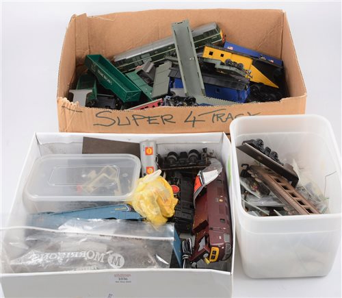 Lot 1036 - 00 gauge railway; two boxes of spares and...