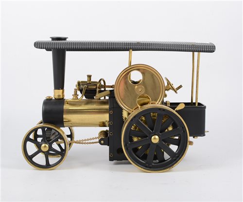 Lot 1043 - Wilesco Germany live steam brass traction...
