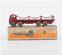 Lot 1187 - Dinky Toys; 505 Foden chain truck, maroon body,...