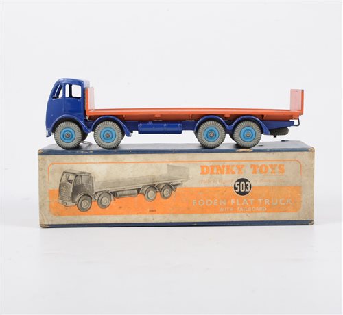 Lot 1188 - Dinky Toys; 503 Foden flat bed truck, orange...