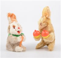 Lot 1220 - Max Carl wind-up toys; plushed covered rabbit...