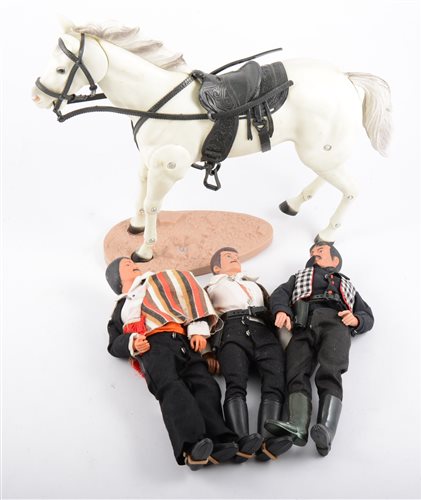 Lot 1349 - Louis Marx Toys; Lone Ranger figures, along...