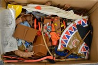 Lot 1349 - Louis Marx Toys; Lone Ranger figures, along...