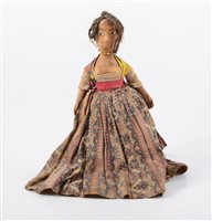 Lot 1394 - Continental slave type doll, with leather body...