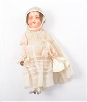 Lot 1395 - Armand Marseille bisque head doll; stamped 390...