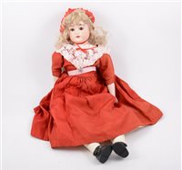 Lot 1409 - German bisque head doll, no makers marks by...