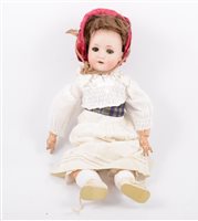 Lot 1415 - Friederike Welsch, bisque head doll, 201 head,...