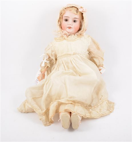 Lot 1416 - Victorian bisque head doll, German with