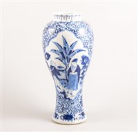 Lot 250 - Chinese blue and white baluster vase,...