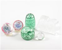 Lot 257 - Glass dumpy paperweight, 13cm;,and other...