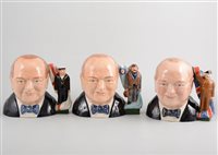 Lot 322 - Manor Pottery, three Sir Winston Churchill...