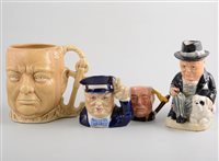 Lot 330 - Shorter pottery character jug, Sir Winston...