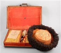 Lot 403 - Majong set in leather case, and a traditional...