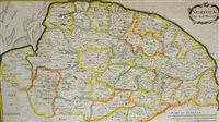 Lot 588 - Robert Morden, Norfolk hand coloured map, 1st...