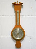 Lot 543 - Oak cased barometer, by Comitti, London, 51cm.